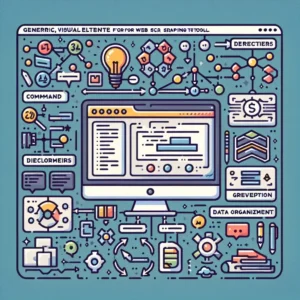 "Developer creating a visual interface for a web scraping tool, showcasing code and design elements on a computer screen, illustrating best practices for UI development in data scraping applications."